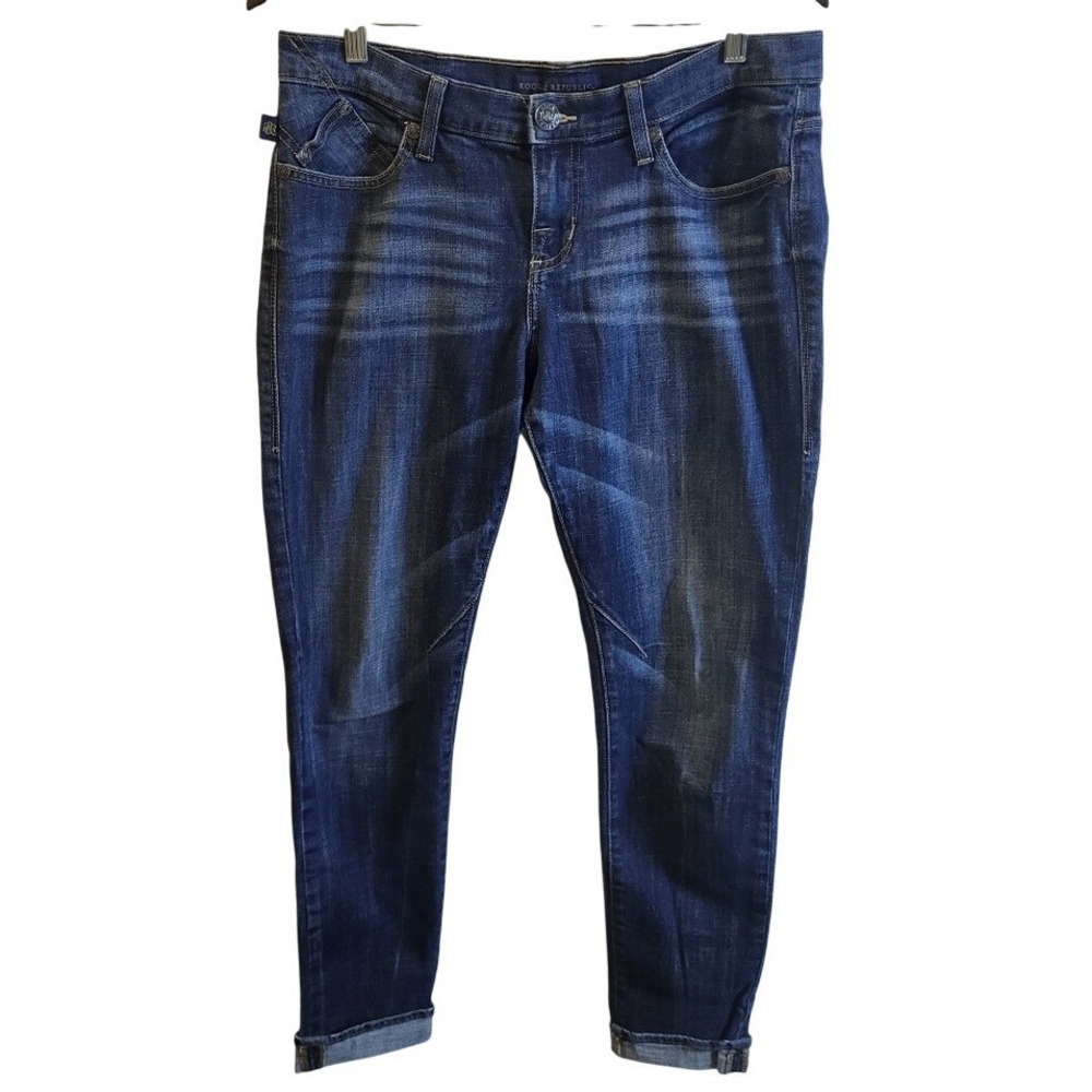 Rock & Republic Emo Skinny Jeans Womens 8 Dark Wash Denim Stretch‎ R011778M